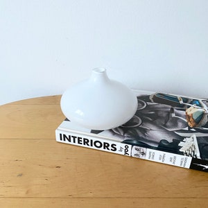 Vintage Hand Blown White Glass Vase, Johanna Jelinek For Ikea