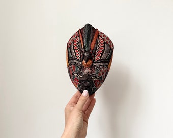 Indonesian Wooden Mask, Hand painted Batik Mask, Wall Decor