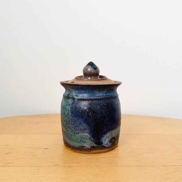 Handmade Stoneware Pot, Lidded Pot, Pottery Jar, Rustic Kitchen