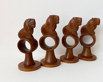 Wooden African Napkin Rings, Animal Napkin Holders, African Table Decor, African Wooden Animals