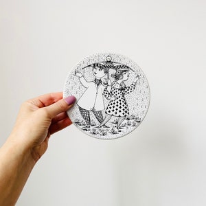 Vintage Bjorn Wiinblad April Wall Plaque, Nymolle Denmark, Trivet, Mid Century Denmark Wall Decor
