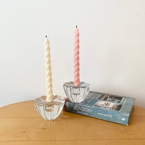 A Pair of Orrefors Stella Polaris, Crystal Candleholders