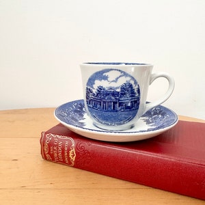 Rare Old English Staffordshire Ware Jonroth Cup Saucer Monticello Thomas Jefferson