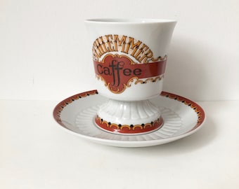 Mitterteich Bavaria Kaffeetasse und Unterteller, Deutsches Porzellan