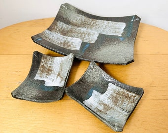 Japońskie prostokątne naczynia do serwowania sushi, ręcznie malowane naczynia do serwowania