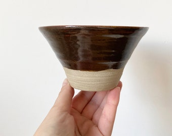 Handmade Pottery Bowl, Brown Snack Bowl