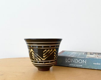 Vintage Studio Pottery Planter, Plant Pot, Hand-painted Plant Pot, Flower Pot