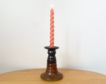 Pottery Candlestick Holder, Handmade Candlestick, Studio Pottery Candlestick Holder