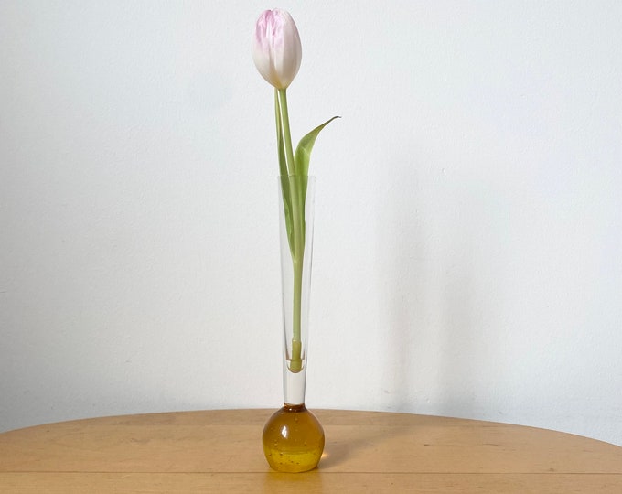 Vintage Glass Vase, Single Flower Vase, Slim Neck Vase Etsy