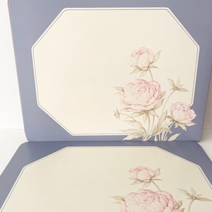 Vintage Placemats, Set of 5 Floral Table Matts, Pimpernel, Rose Design