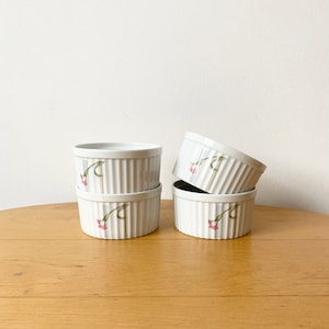 4 Inch Ramekins, Souffle Dishes, Porcelain Ramekin, Set of 4