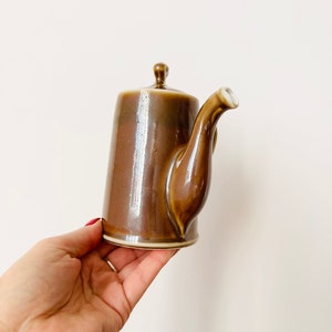 Pilivite Brown Luster Porcelain Coffee Pot, Pillivuy Coffee Jug, Brown Pot, French Coffee Pot image 1