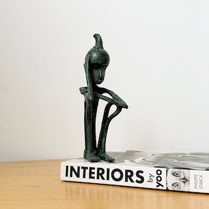 Handmade Leti Man Bronze Sculpture, Leti Islands Maluku Archipelago Indonesian Figurine, Cast Bronze, Tribal Art, Vintage Sculpture