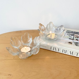 Ravenhead Glass Sunflower Candle Holders, Votive Candle Holders, Tea light Holders