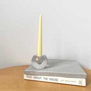 Crystal Candle Holder, Modern Holder, Scandinavian Glass