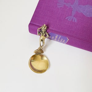 Brass Tea Caddy Spoon, Lincoln Imp On Handle