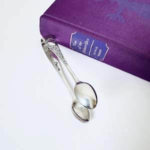 Antique Silver Plated Sugar Tongs with Intricate Embossed Pattern, Made by William Briggs & Co. in Sheffield 1900-23