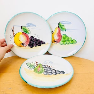 Hand-painted Italian Serving Plates, Set of 3 Plates, Fruit Plates