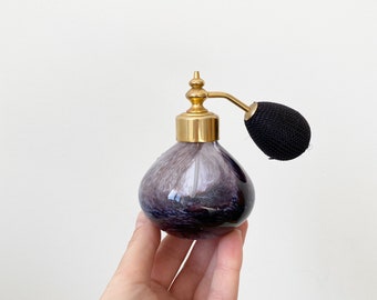 Purple glass perfume bottle | Etsy Handmade Embellished Perfume Bottle