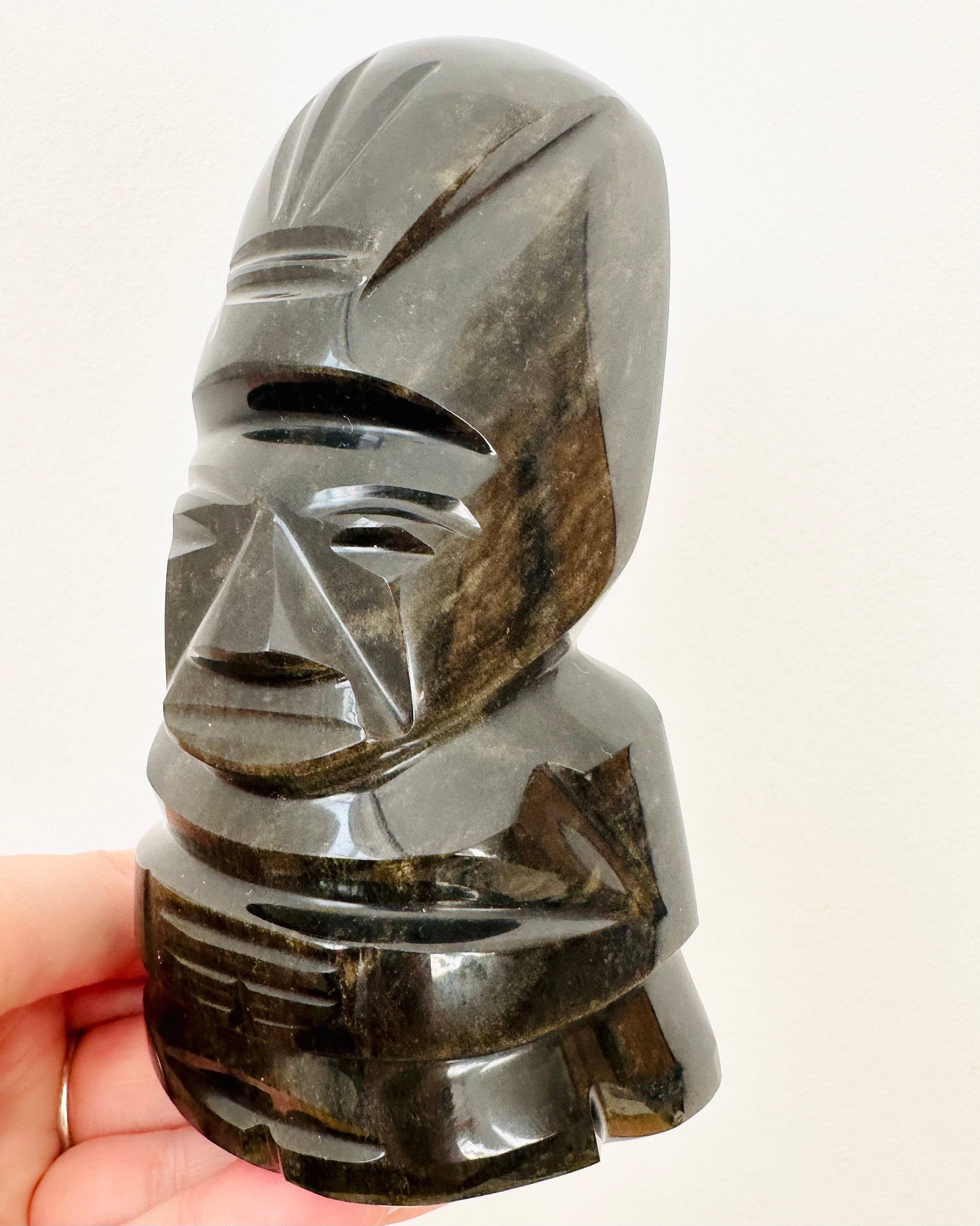 アステカの黒曜石像、石の彫刻、マヤの置物 - Etsy 日本