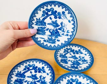 Set of 4 Japanese  Karako Plates, 4.5 Inch Mamezara Plates