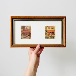 Vintage Framed Paris Prints, Michel Delacroix &quot;Moulin Rouge La Nuit&quot; And „La Mère Catherine”