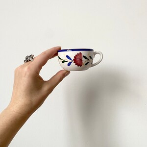 Terracotta Tasse A Cafe, Coffee Cups, Espresso Cups and Saucers, Hand-painted Coffee Cups, Set of 2 Cups image 3