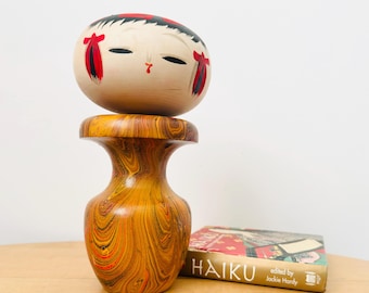 こけし人形、木製手描きの日本人形、赤こけし人形 - Etsy 日本
