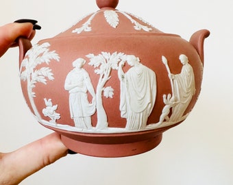  - 希少 アンティーク ウェッジウッド ジャスパーウェア シュガーボウル クリーマー WEDGWOOD - 希少 アンティーク ウェッジウッド ジャスパーウェア