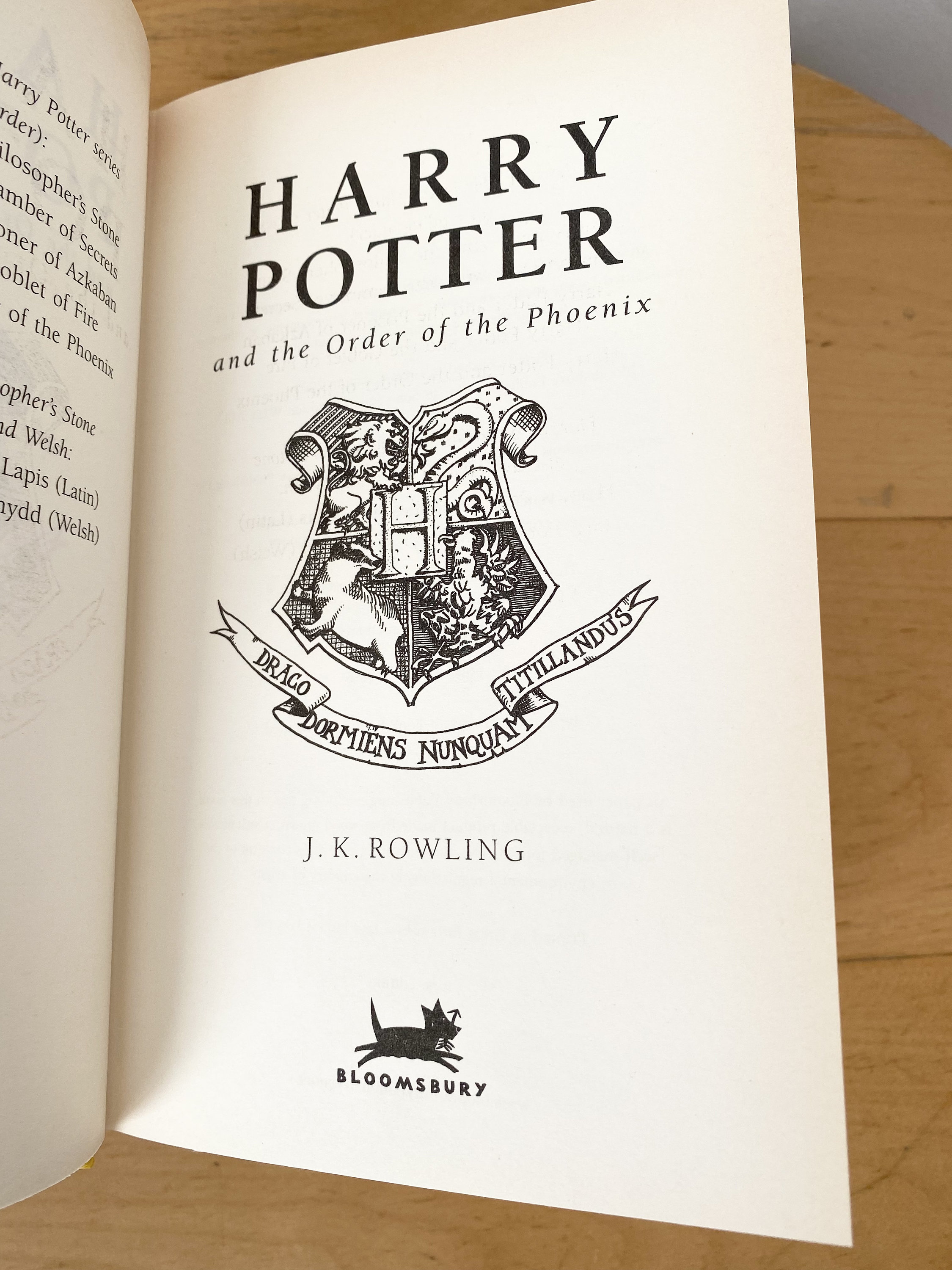 Harry Potter the Order of the Phoenix 2003 1st Edition Hardback