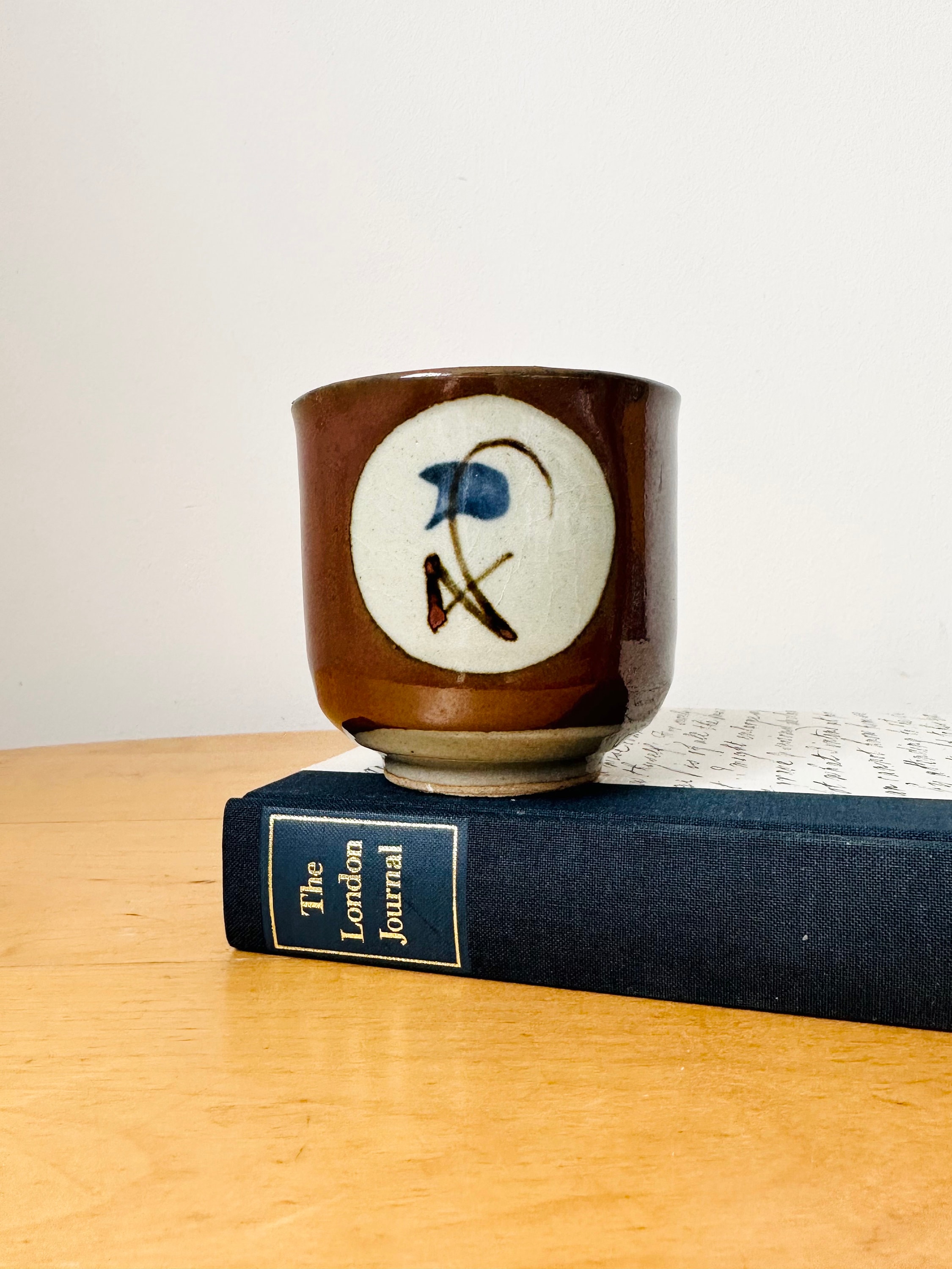 Vintage Zakuro Mashiko Yaki Teacup, Yunomi Teacup, Japanese