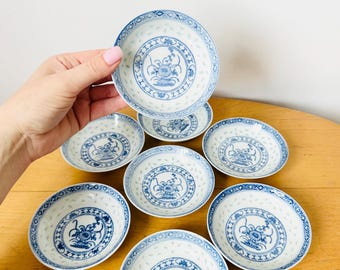 中国/陶磁器製の青と白の模様の小さなボウル。 - Etsy 日本
