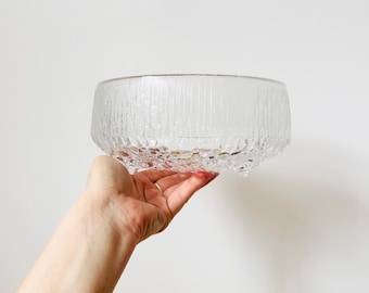 Cuenco de vidrio artístico Tapio Wirkkala, centro de mesa vintage, vidrio finlandés soplado a mano, vidrio escandinavo