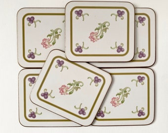 Vintage Floral Coasters, Royal Doulton Coasters, Set of 6 Coasters, Deluxe Vintage Coasters, Floral Design Coasters