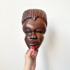 African Wall Carving Of Woman, Wooden Hand Craved Hanging, Wall Decor