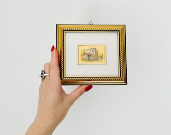 ✨イタリア ミラノで購入 クロモリトグラフ アンティーク23金 金箔画✨ 希少なヴィンテージイタリアンアートクロモリトグラフ。23KTゴールド