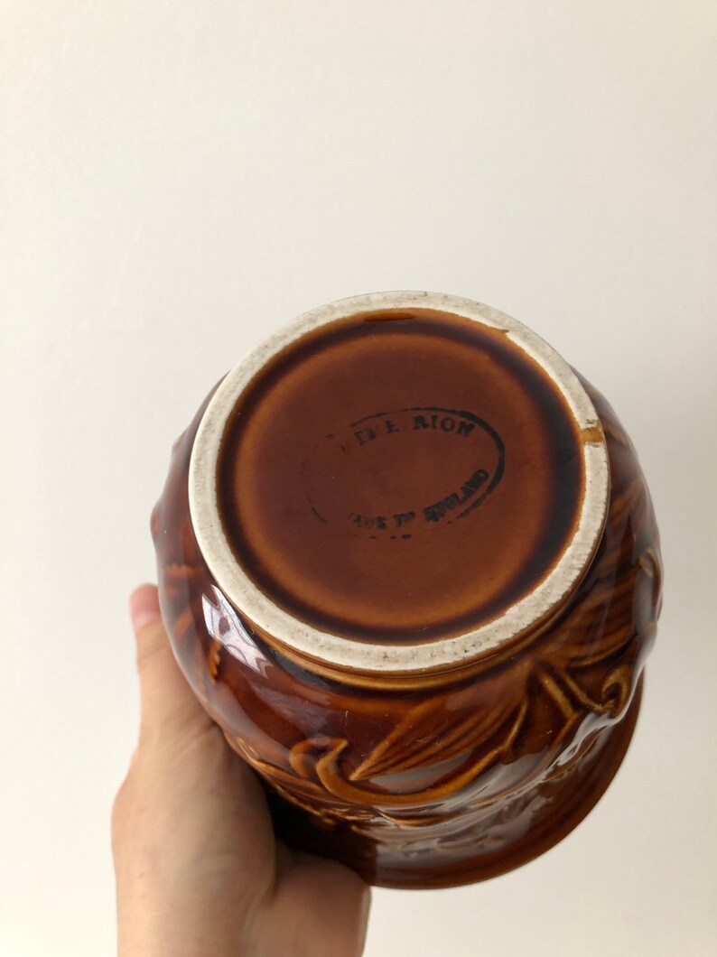 Plant Pot Portmerion Vintage Planter Vintage Brown Glazed Ceramic Planter Retro Planter from the 70s