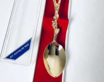 ヴィンテージ 18K 金メッキ お土産スプーン オーストラリア、リトル