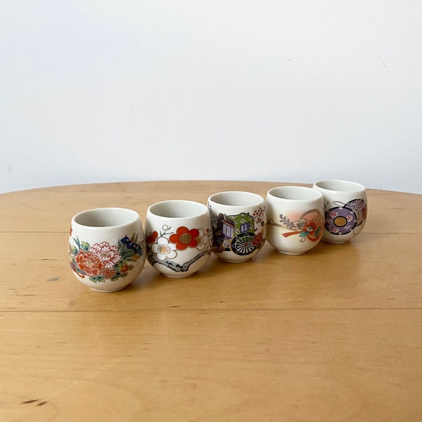 Sake Cups, Japanese Mini Sake Cups, Set of 5 Shot Cups