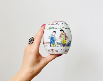 Pote de gengibre chinês, Pote de gengibre pintado à mão, Pote oriental