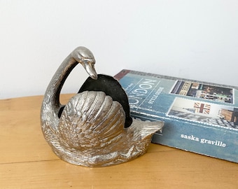 Silver Plated Swan Plant Pot, Small Planter, Flower Pot