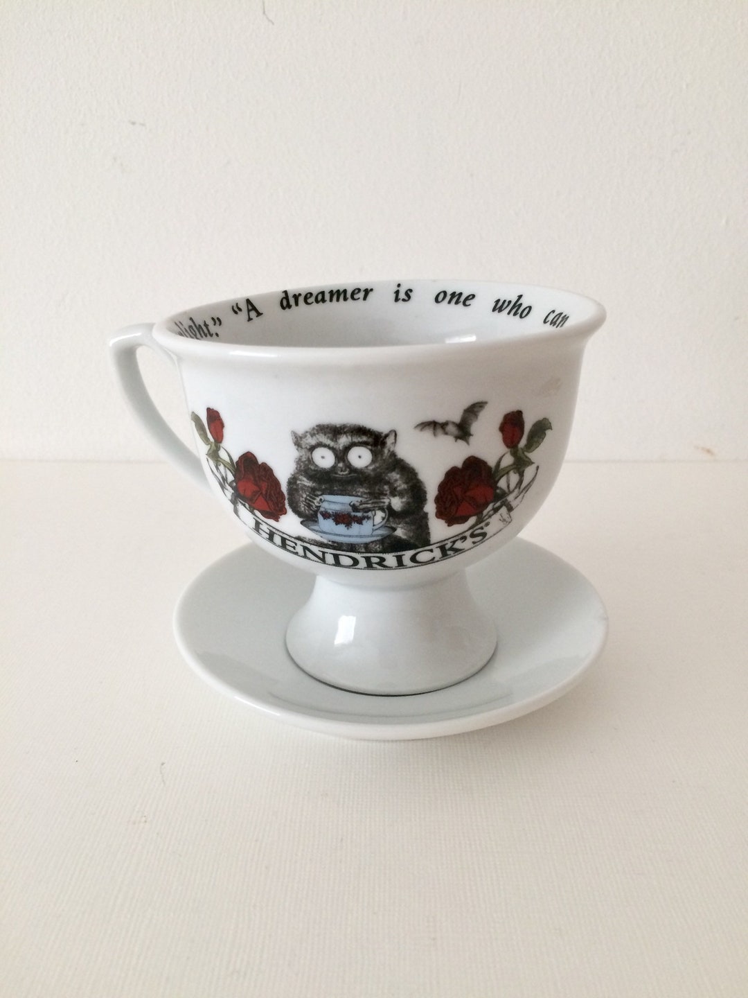 Hendrick's Gin Cup and Saucer Oscar Wilde Quote Etsy