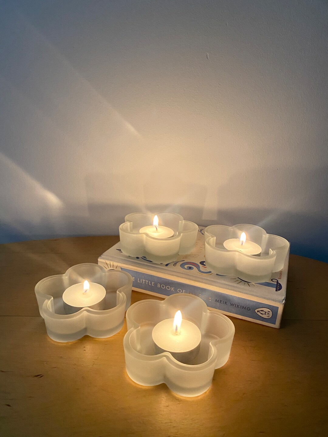 Vintage IKEA Glass Tea Light Holders, Set of 4, Scandinavian Glass Etsy