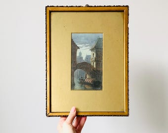 風景の中の風車 ドイツ 水彩画 19世紀中期 オリジナル - Etsy 日本