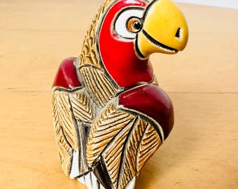 ヴィンテージ AR 置物 Artesania Rinconada オウム鳥、手作りパパガヨ