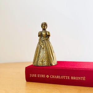 Antique Brass Bell, Woman Shaped Bell, 19th century Bell, Hand Bell, Brass Ornament, Collectible Bell