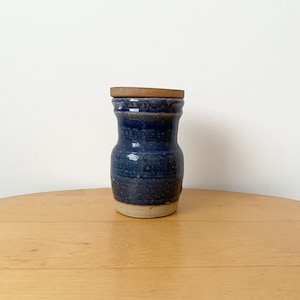 Steengoed aardewerk pot met deksel, Pottery Jar, Blue Pottery Jar