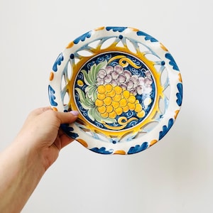 Handmade Fruit Bowl, Sicilian Ceramic Bowl, Caltagirone Italy, Italian Majolica, Hand-painted Ceramic Bowl