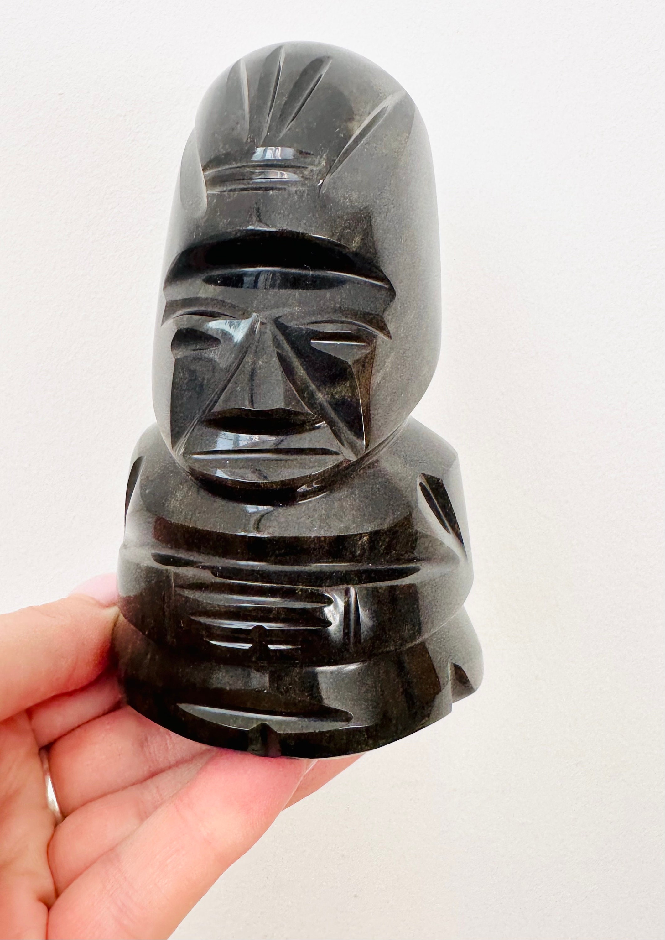 アステカの黒曜石像、石の彫刻、マヤの置物 - Etsy 日本