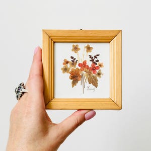Vintage Framed Pressed Flowers, Dried Flower Art, Wall Hanging, Boho Home, Wall Decor